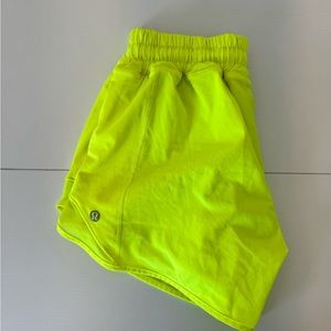 Bright Neon Yellow Lulu Lemon Hotty Hot Shorts